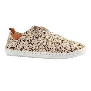 Lunar Womens/Ladies St Ives Animal Print Leather Soft Sneakers / Tan/Black